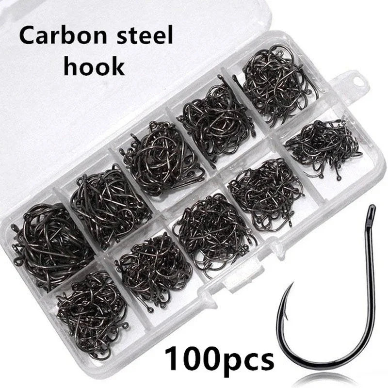 AquaForge Fishing Hooks Size 3 To 12 100 Pack - Ultra Sharp