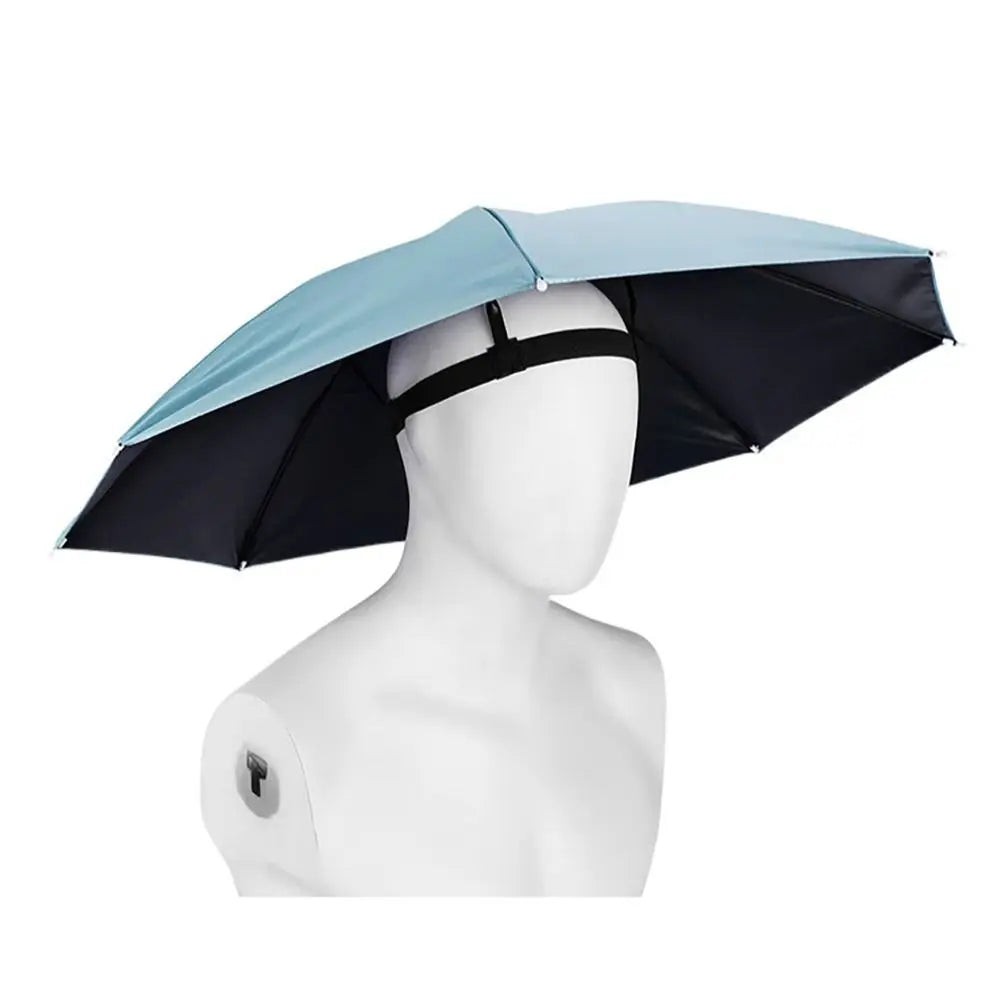 Foldable Head Umbrella Hat Windproof Fishing Head Wearing Sunshade Rain Gear Outdoor Portable Umbrella Camping Beach Head Hats