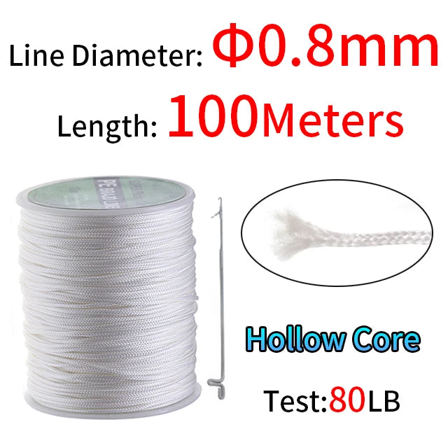PE Braided Assist Line for Fishing Jigging Trolling Diving Spear Fishing Rope