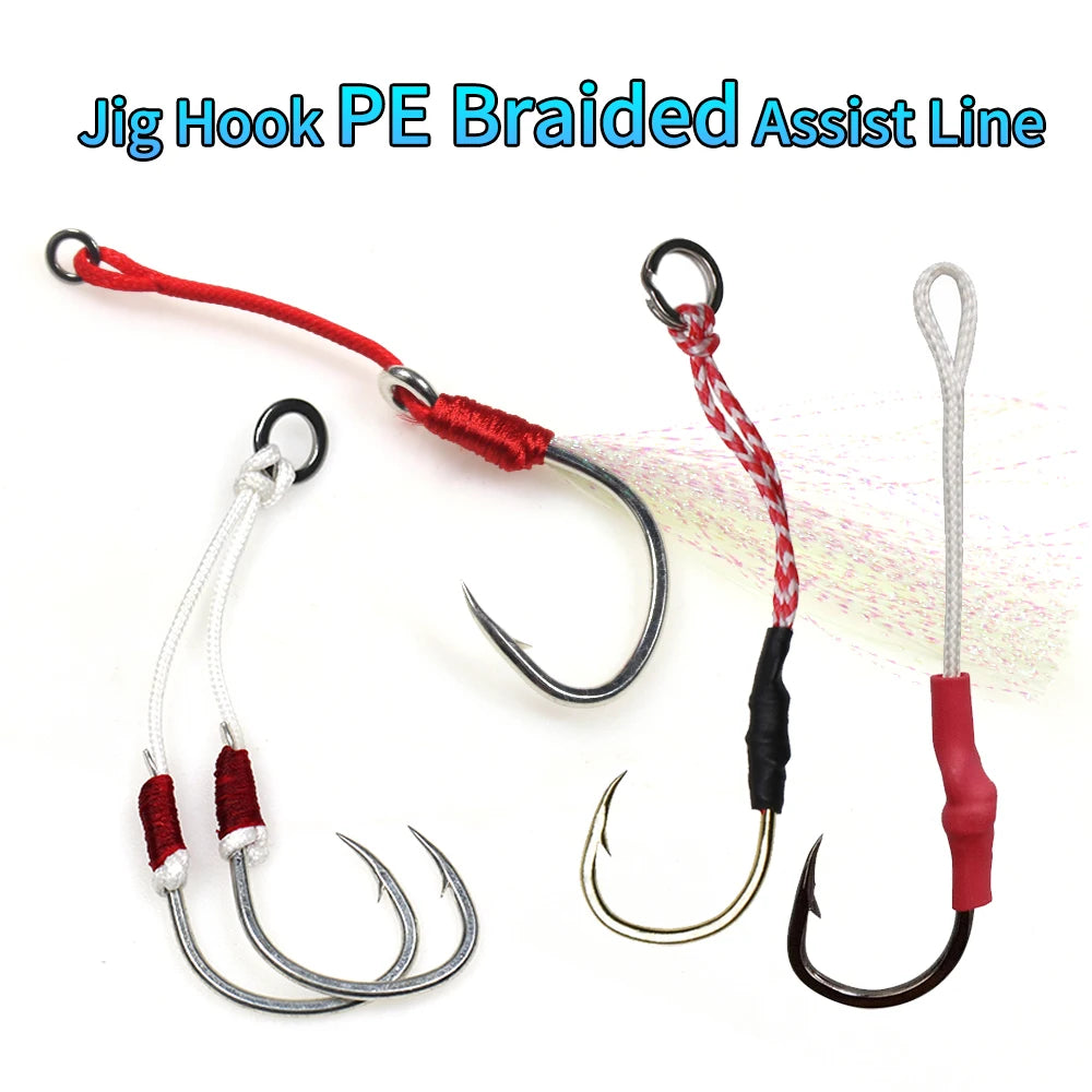 PE Braided Assist Line for Fishing Jigging Trolling Diving Spear Fishing Rope