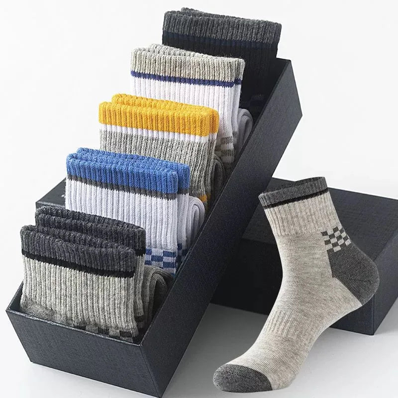 Breathable Sports Bamboo Fiber Men’s Socks Sweat Absorption 10/5/3pairs