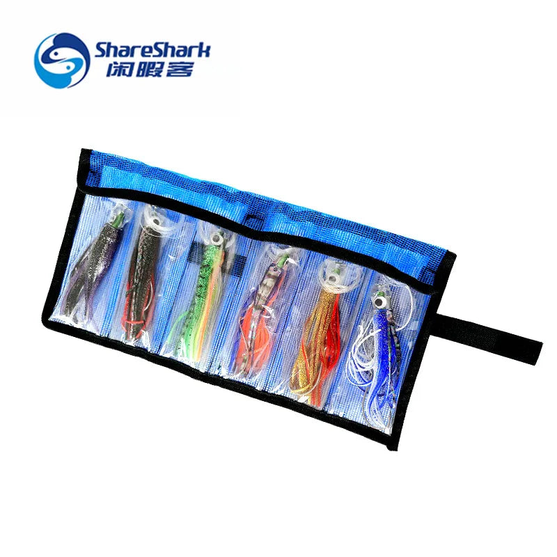 6PCS/bag Trolling Sea Fishing Marlin Tuna Mahi Dolphin Durado Wahoo Shark Skirted Deep Sea Fishing Lure Set