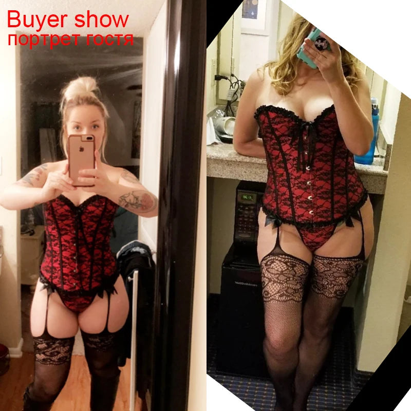 Women’s Steampunk Gothic Clothing. Plus Size Corsets Lace Up Bustier Body Shapers S-6XL