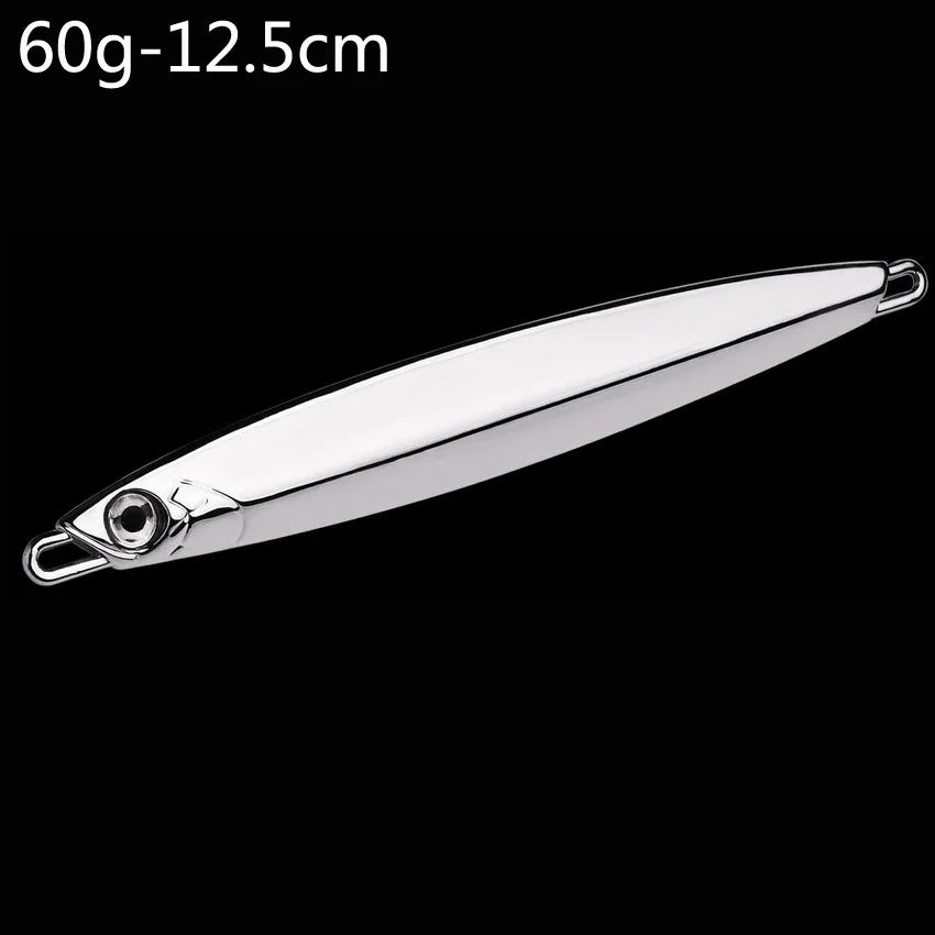 Metal Spoon Jig Fishing Lure 60g 80g 100g Long Cast Jigging Bait Lures Fishing Wobbler for Sea Bass Big Game Sinking Lures