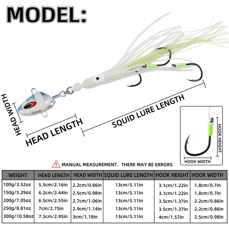 AquaLume Luminous Bait 100g - Deep Sea Glow Attracts Tuna