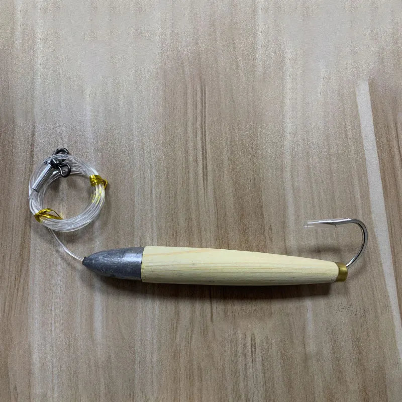 AS Cedar Plug Cast Wood Trolling Pencil Lure Wobbler Bait Seawater Angler Drag Sinking Stickbait Marlin Tuna Boat Fishing Leurre
