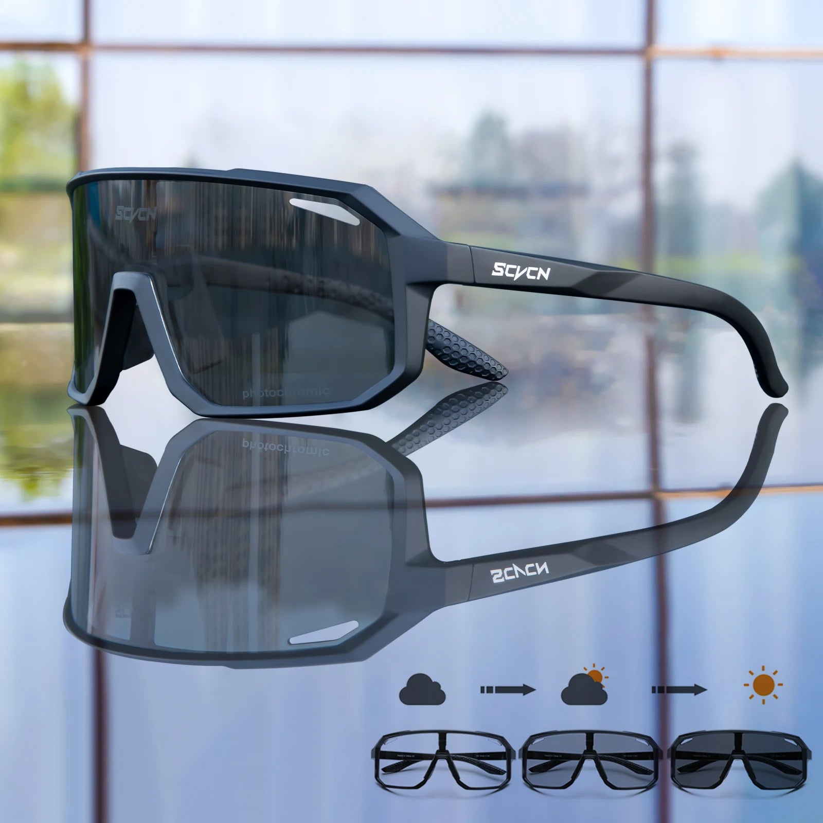 SCVCN Cycling Sunglasses - Photochromic UV400 Lenses