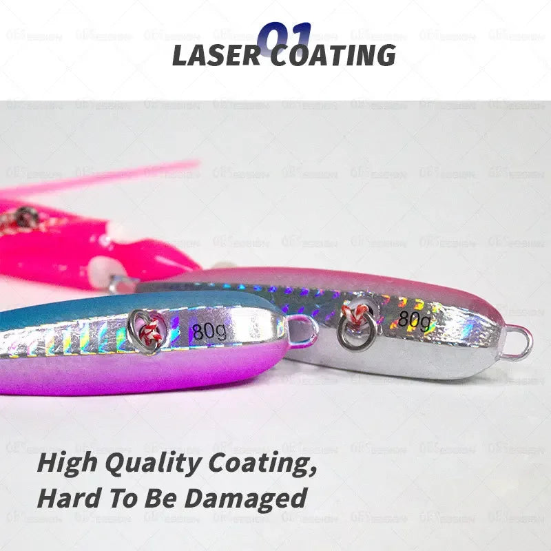 1Pcs Inchiku Jig Lures 40g-200g Slow Metal Jig Luminous Squid Hook Sinking Saltwater Spinning Fishing for Marlin Snapper Grouper