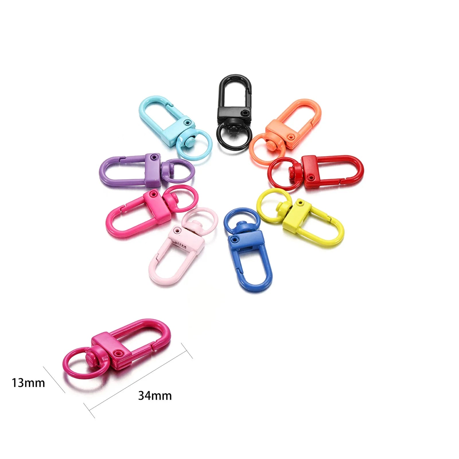 10pcs/lot Rotating Dog Buckle Gold Color Rhodium Metal Lobster Clasps Hooks For DIY Jewelry Making Key Ring Chain Accessories 