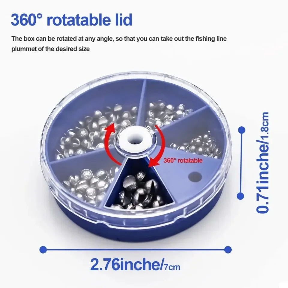 AquaPro 205PCS Fishing Weights Set - Removable Split Sinker