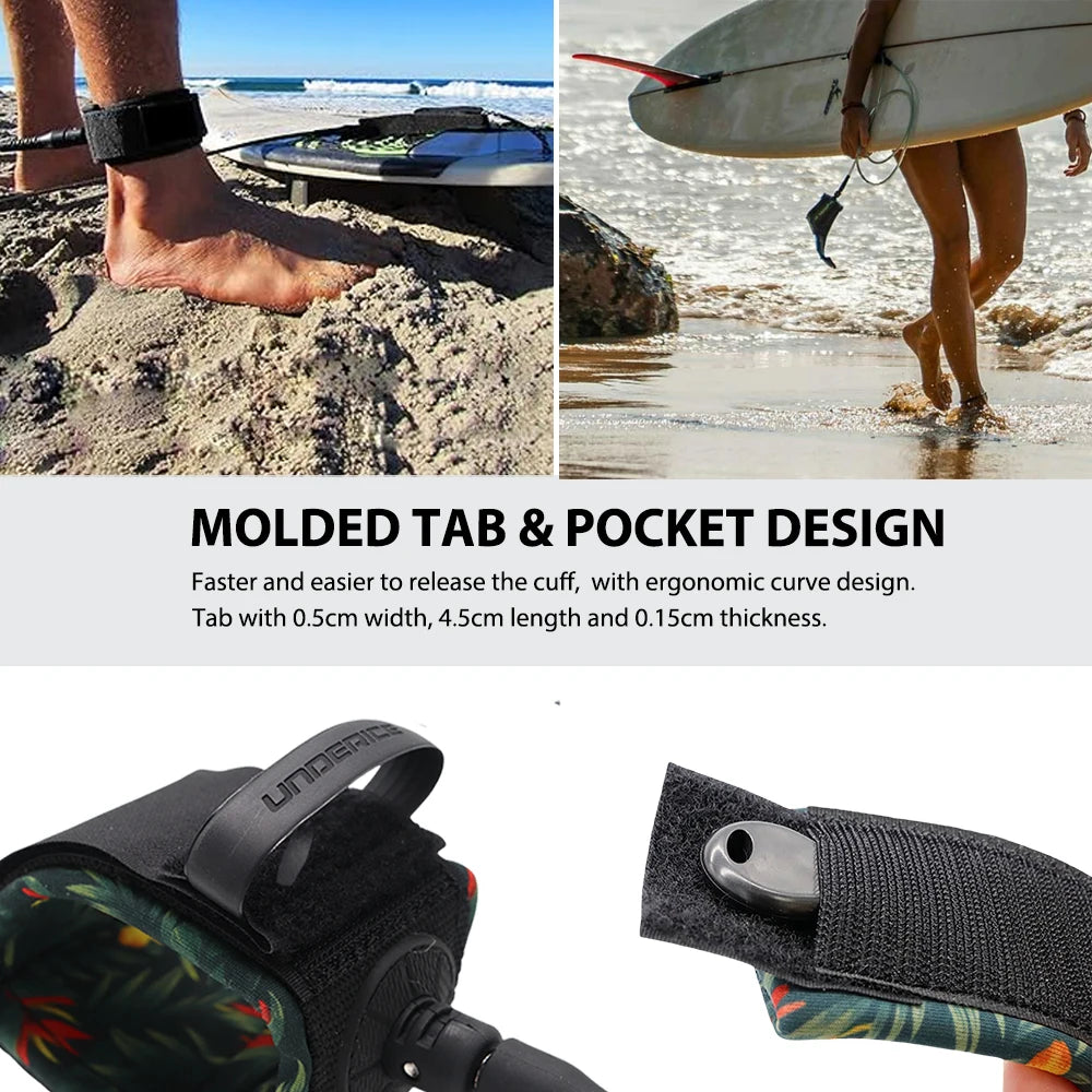SUP Board 6-10FT Surf Leash Surf Leg Rope Surfboard Leash TPU Stainless Swivels Inflatable Paddle Board Longboard Foot Rope