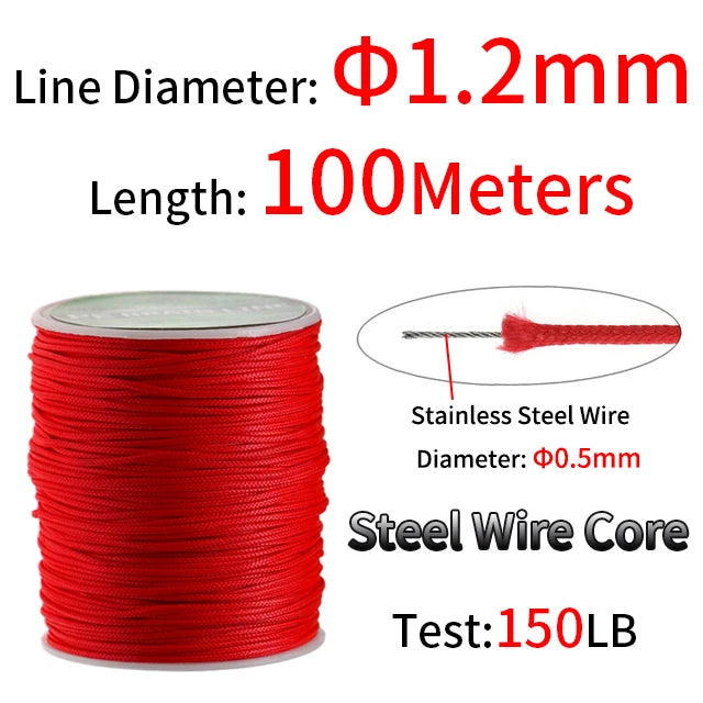 PE Braided Assist Line for Fishing Jigging Trolling Diving Spear Fishing Rope