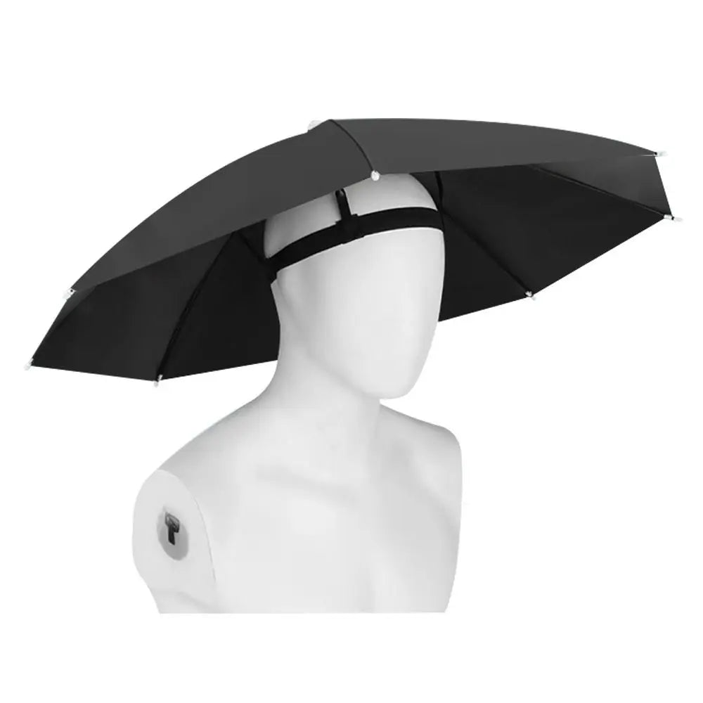 Foldable Head Umbrella Hat Windproof Fishing Head Wearing Sunshade Rain Gear Outdoor Portable Umbrella Camping Beach Head Hats