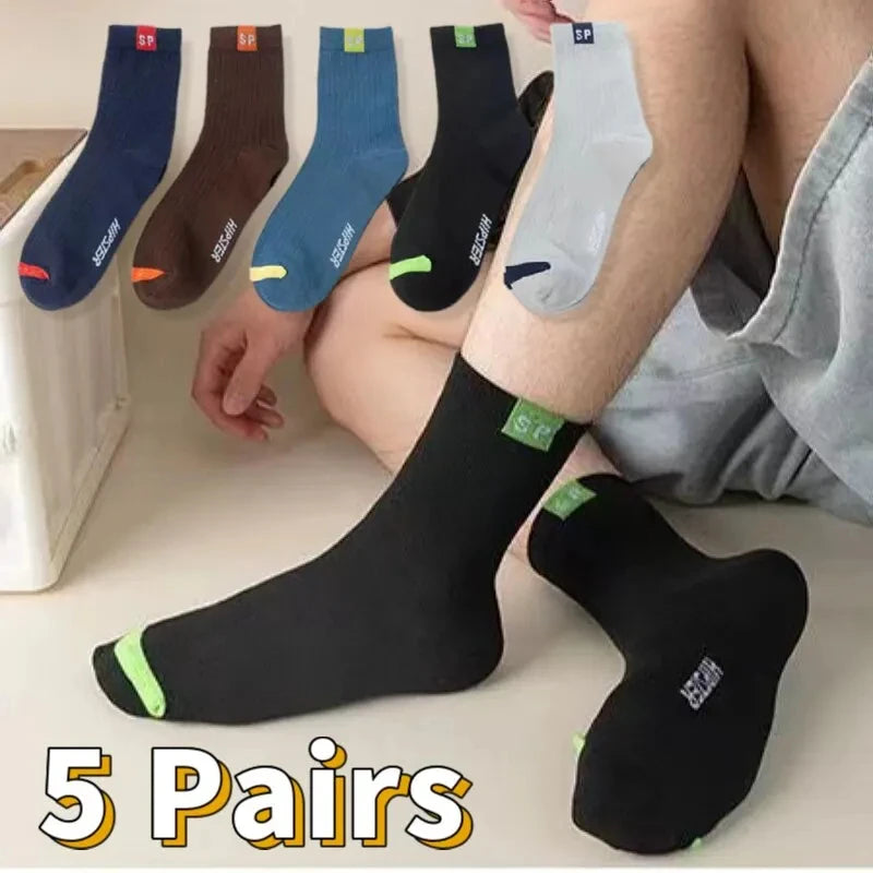Breathable Sports Bamboo Fiber Men’s Socks Sweat Absorption 10/5/3pairs