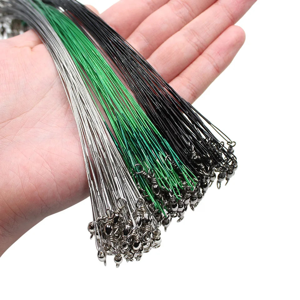 AquaGuard Anti Bite Steel Leader With Swivel - Durable Wire