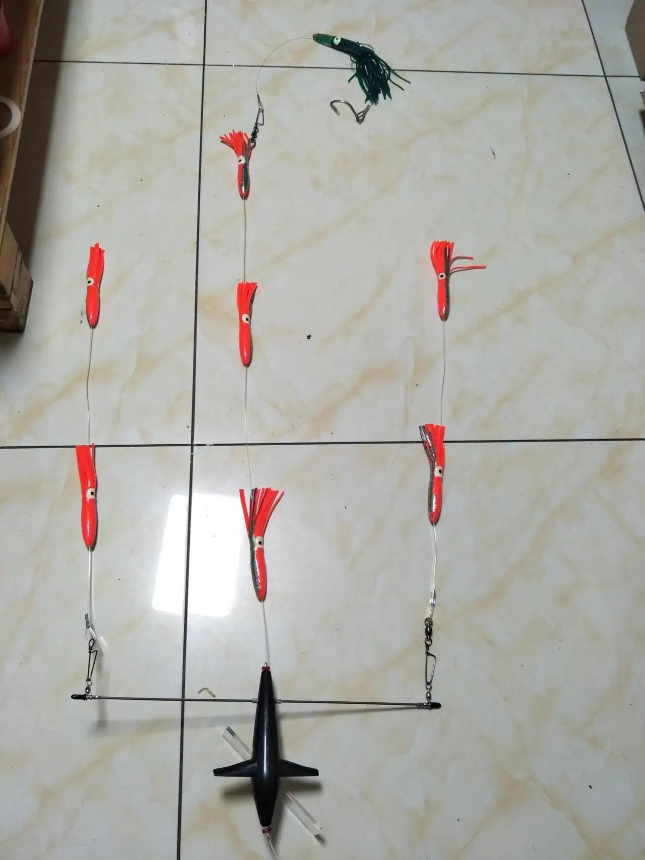 18" stainless steel Splashbar Rudder Spreader Bars with 7" Premium marlin tuna teaser bird and 6" octopus(Left direction )