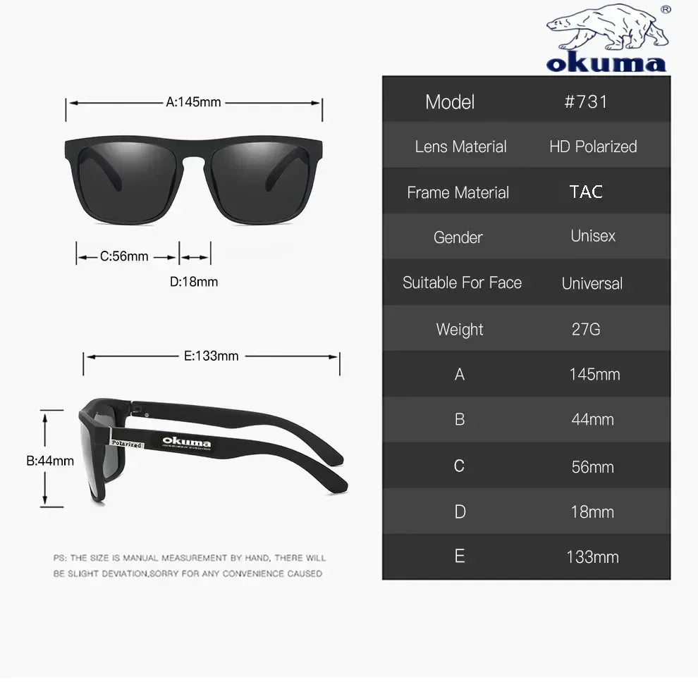 Okuma Polarized Sunglasses UV400 - Outdoor Eye Protection
