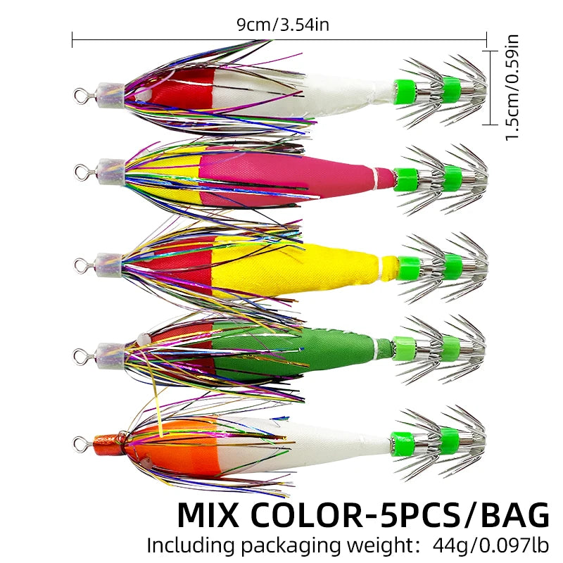 AquaLume Luminous Squid Jig Hooks - Dual Layer Sharp Hooks