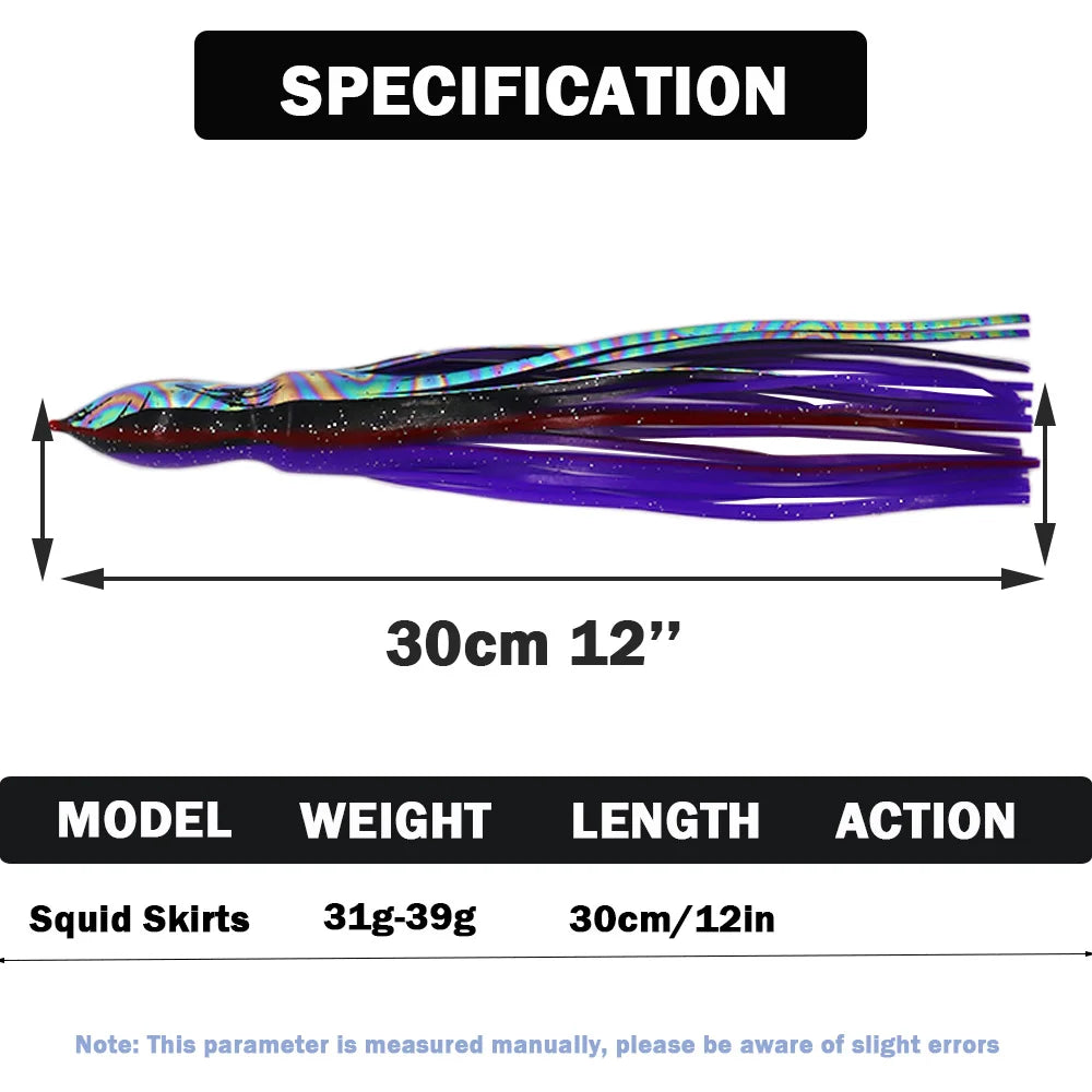 12'' Replacement Octopus Skirts for Trolling Lures Fishing Lure Skirt Marlin Tuna Big Game Fishing