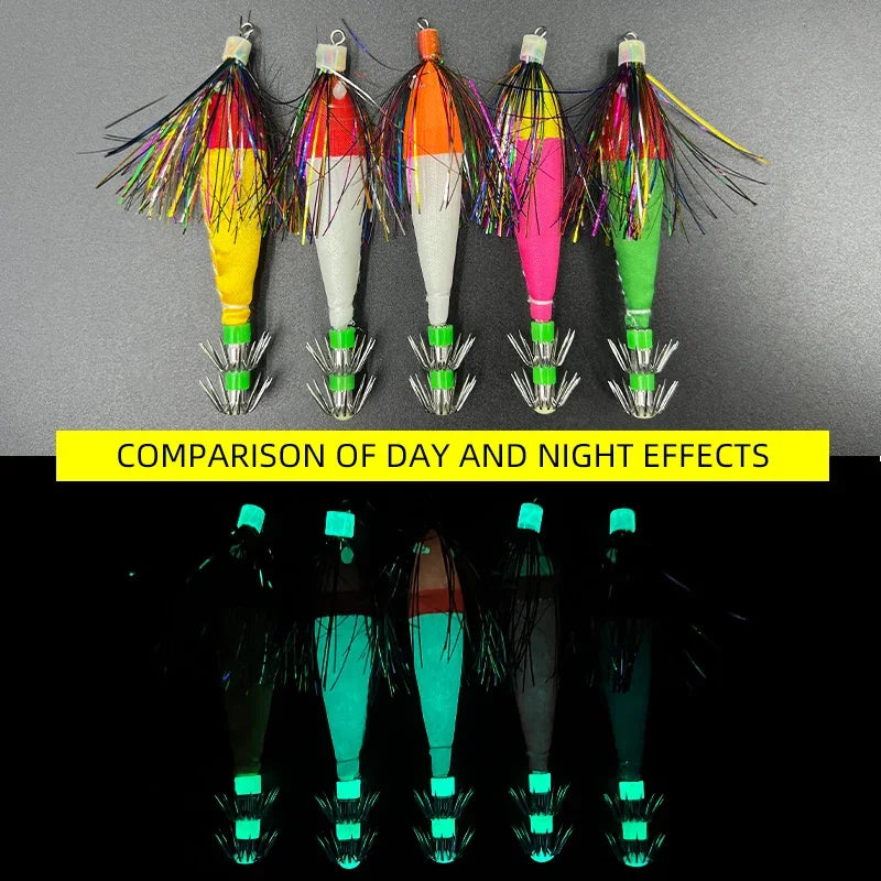 AquaLume Luminous Squid Jig Hooks - Dual Layer Sharp Hooks