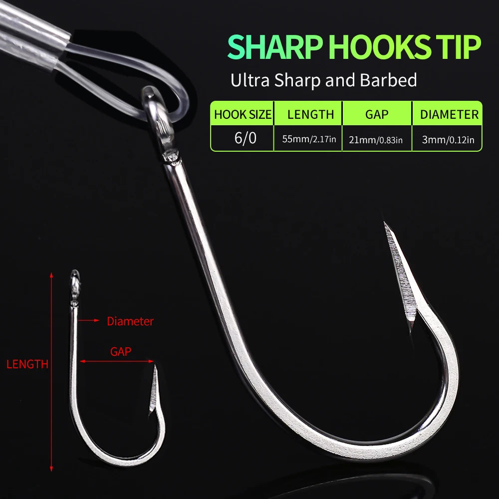 Saltwater Trolling Lures Deep-Sea Fishing Squid Skirts Ideal for Marlin, Tuna, Dodos, Shark Big Game 1pc 15cm 48g
