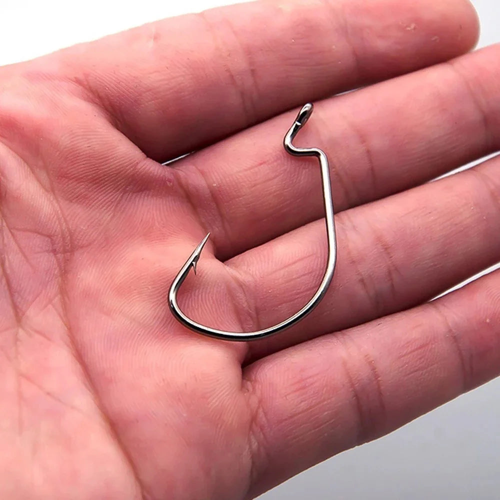 Gamakatsu OFFSET WORM HOOK (Width) Fishing Tee Hooks Sea Assist Hook Triple Treble Hooks Jig Head Fishing Carp Squid Hook