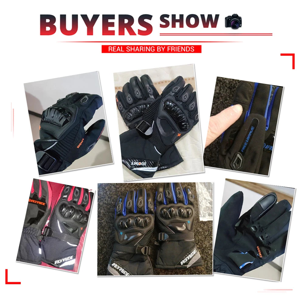 Motorcycle Gloves Windproof Waterproof Moto Men’s Riding Gloves Touch Screen Finger Tips
