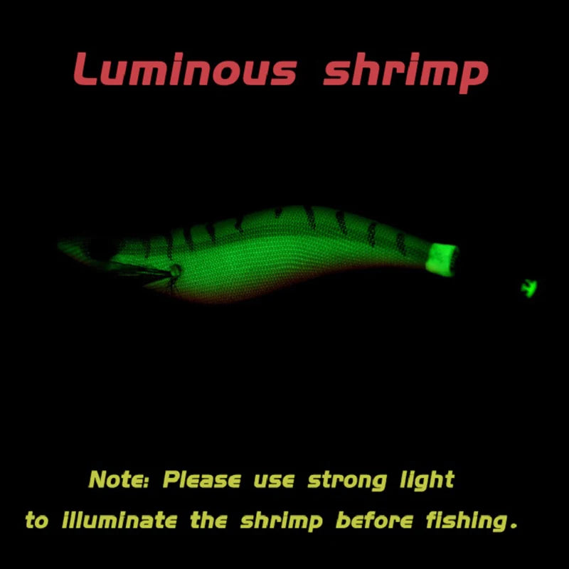 AquaLure Glow Squid Jig Set 3D Eyes - Glow Night Fishing