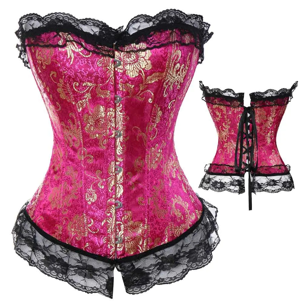 Women’s Steampunk Gothic Clothing. Plus Size Corsets Lace Up Bustier Body Shapers S-6XL