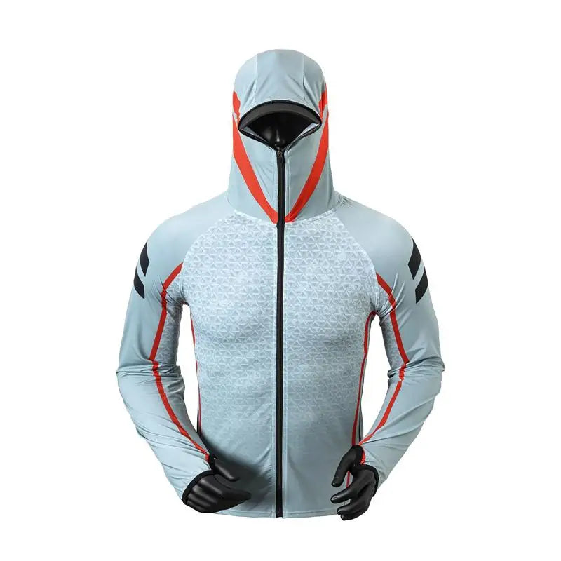 MarinPro Fishing Long Sleeve Hooded UV Shirt - Zip Mask