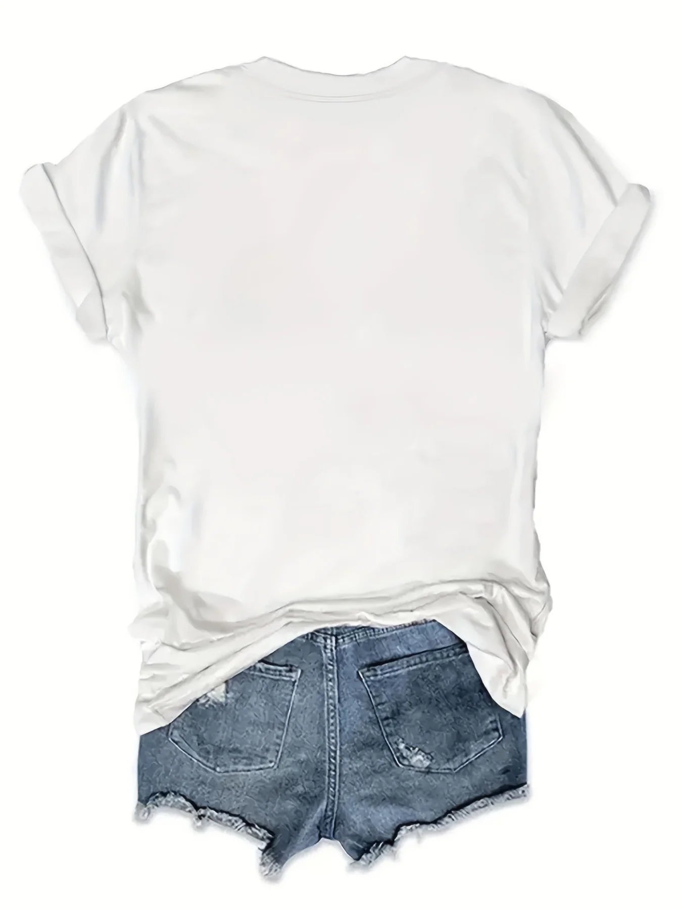 Women’s Silver Cherry Graphic Print Short Sleeve Crew Neck Casual Top