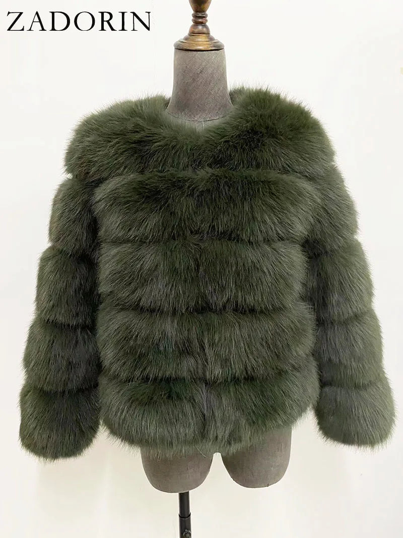 ZADORIN Woman’s Fluffy Winter Mink Coat Faux Fur S-6XL
