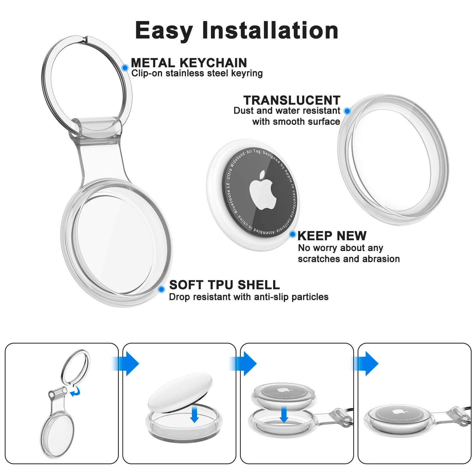 Apple AirTag Kids, Dog, Cat, Pet Collar - Key Tracker Full Cover Waterproof Case