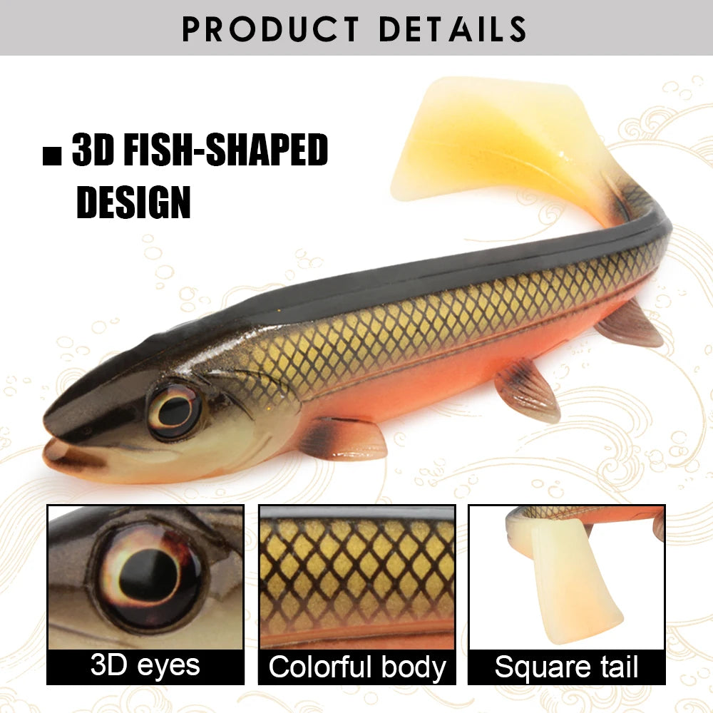 Spinpoler 14cm/18cm Shad Pike Lure Swimbait Square Tail For Pike Perch Catfish Zander Soft Artificial Bait Big Game Fishing Gear