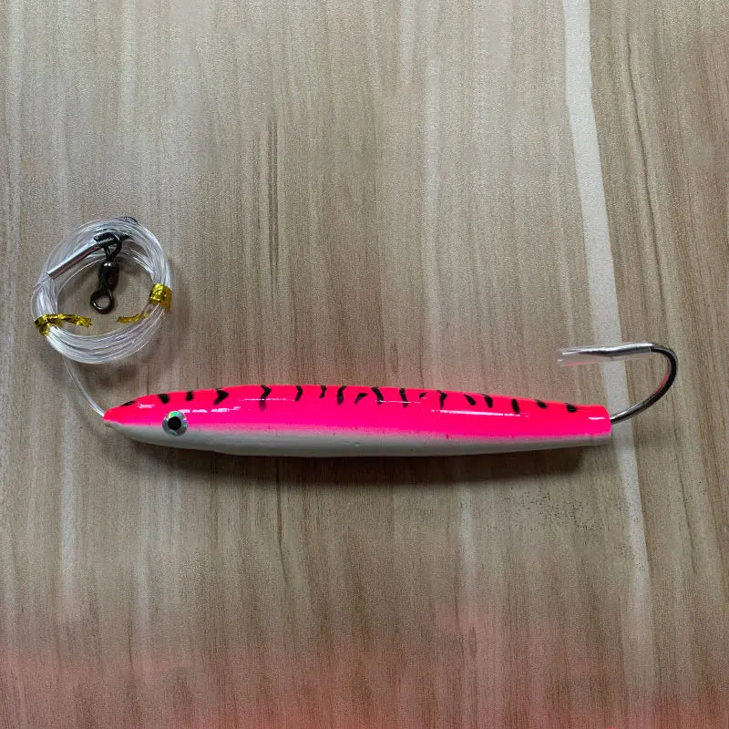 AS Cedar Plug Cast Wood Trolling Pencil Lure Wobbler Bait Seawater Angler Drag Sinking Stickbait Marlin Tuna Boat Fishing Leurre