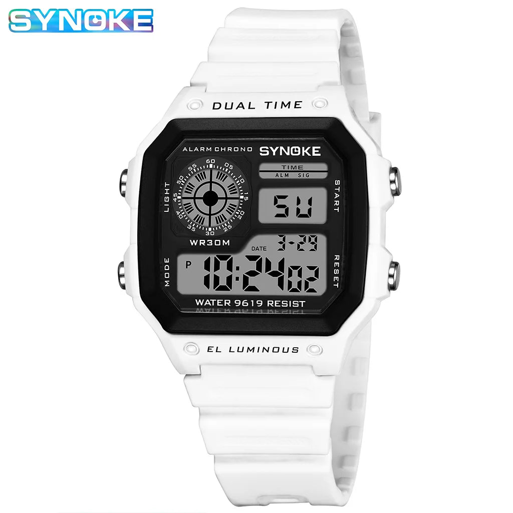Mens Digital Watches Luminous Multifunction Waterproof Wristwatch Outdoor and Running