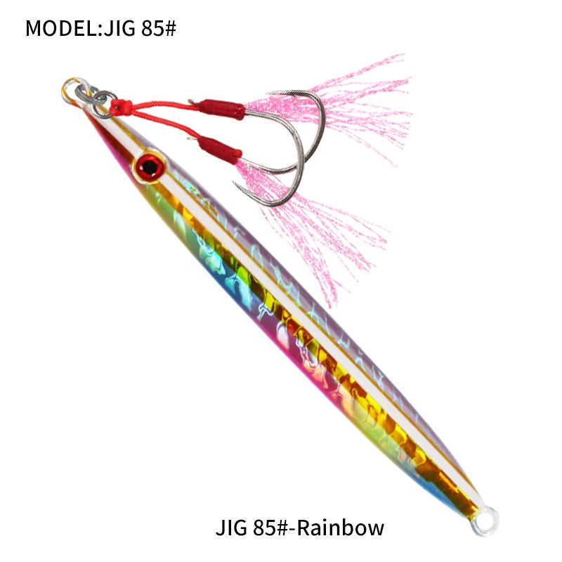 OBSESSION J85 100g 130g 150g 170g 200g Speed Falling Fast Sinking Vertical Jigs Luminous Hard Metal Casting Jig Lure Assist Hook