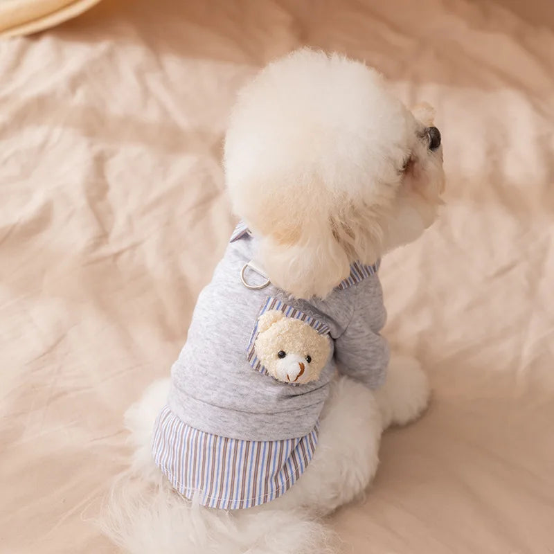 2025 Dog Clothes Cute Bear Puppy Hoodies Autumn Winter Warm Coat Polo Shirts Cat Clothing Chihuhua Bichon Apparels Dog Pullover