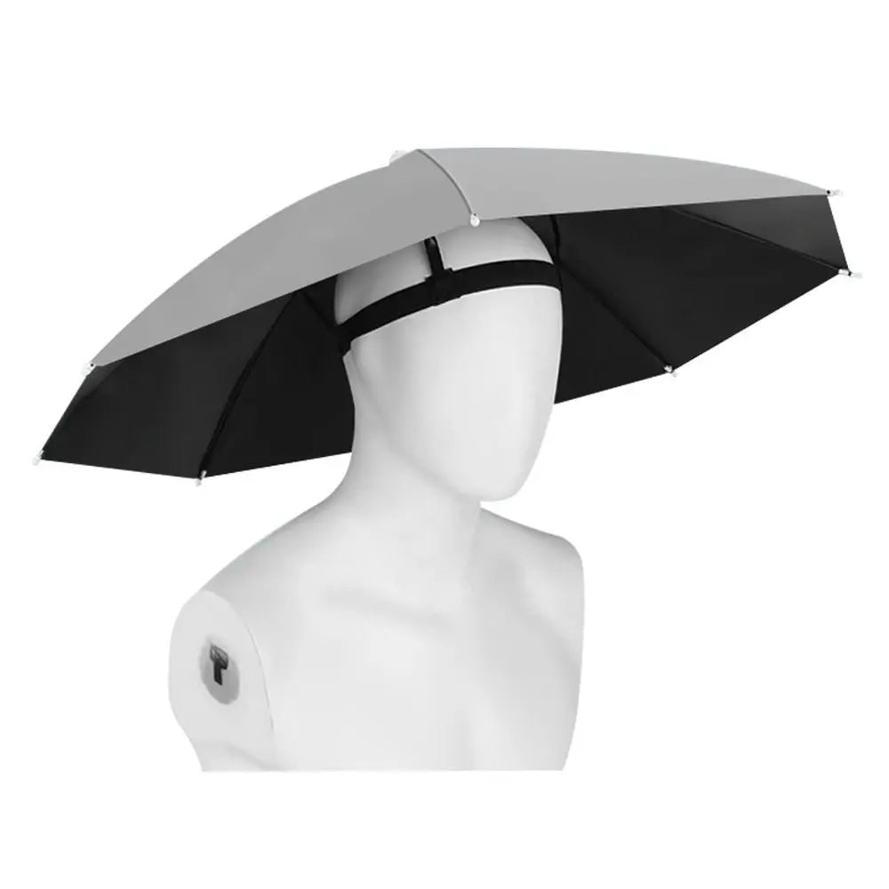 Foldable Head Umbrella Hat Windproof Fishing Head Wearing Sunshade Rain Gear Outdoor Portable Umbrella Camping Beach Head Hats