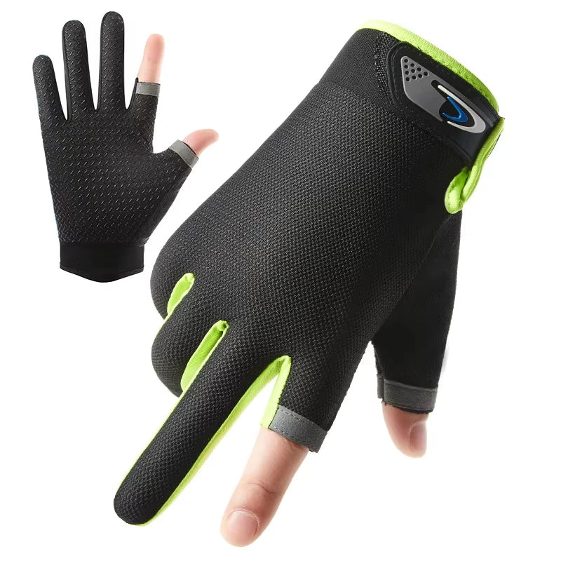 Ice Silk Half Finger Gloves - Breathable Sun Protection
