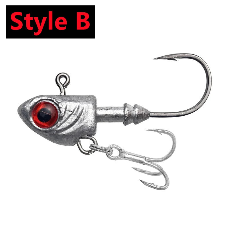 3PCS Jighead Fishhooks 3.5g-33g Fishing Hooks With Treble Hook Sequin Spoon Soft Worm Assist Fishing Hooks Soft Worm Accessoriesni
