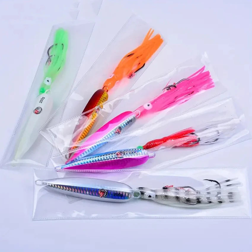 Inchiku Jig Lures 40g-200g - Luminous Squid Hook Saltwater