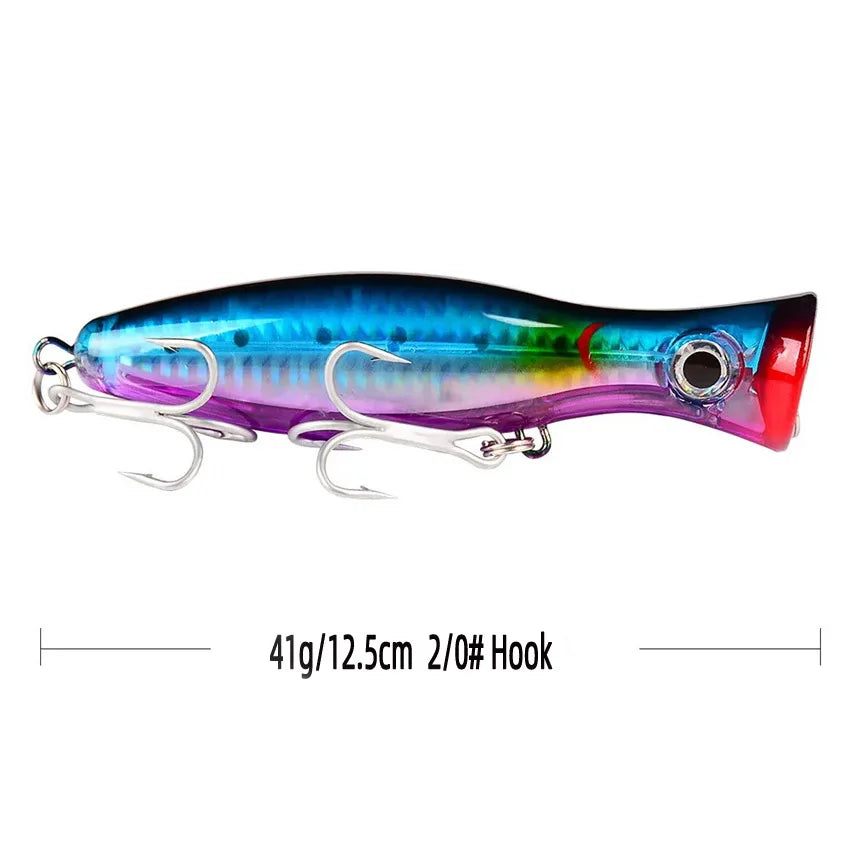 1Pcs Big Game Popper Fishing Lures 12.5cm 41g Saltwater Sea Fishing Lure Wobblers Lure Artificial Plastic bait Isca Pesca Tackle