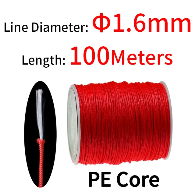 PE Braided Assist Line for Fishing Jigging Trolling Diving Spear Fishing Rope