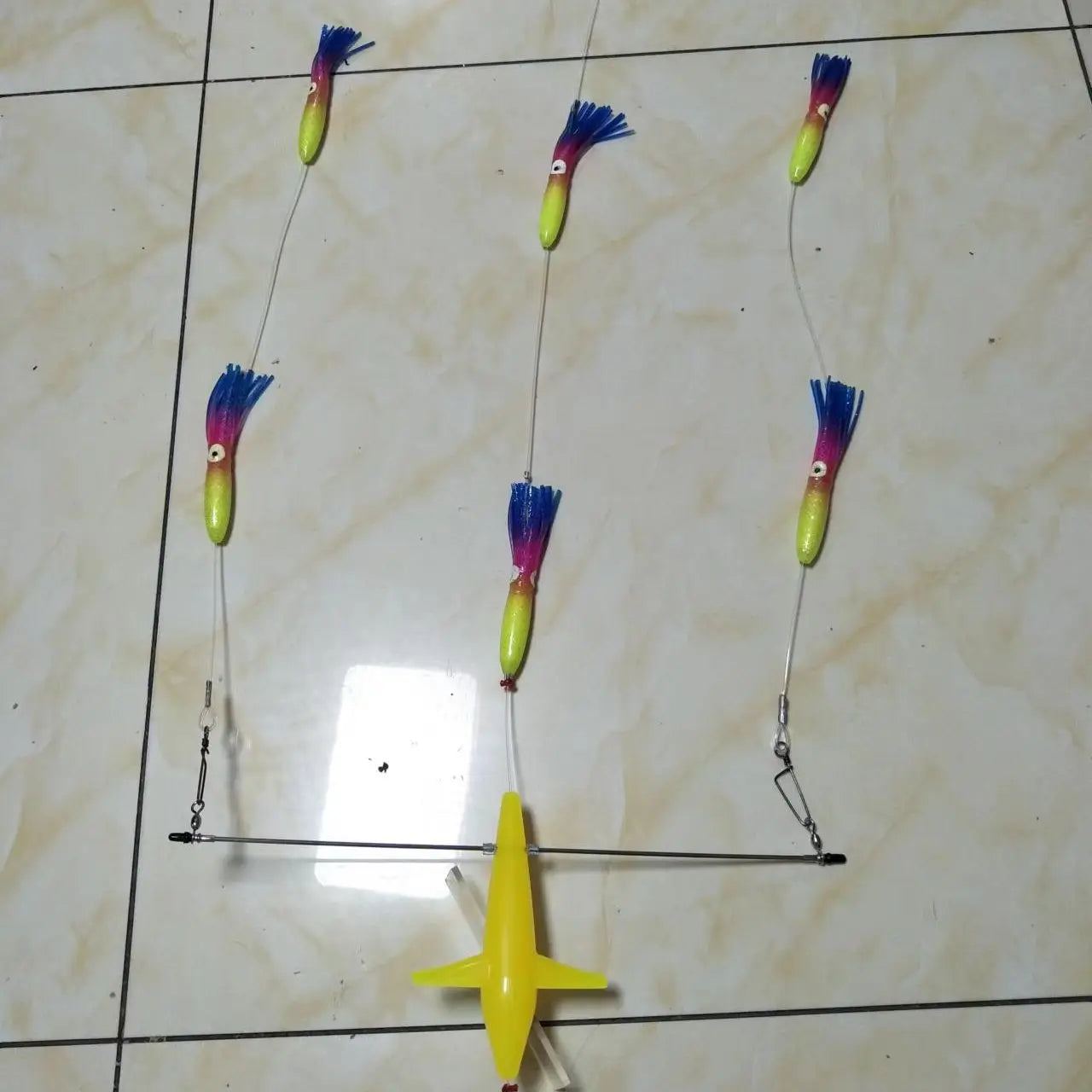 18" stainless steel Splashbar Rudder Spreader Bars with 7" Premium marlin tuna teaser bird and 6" octopus(Left direction )