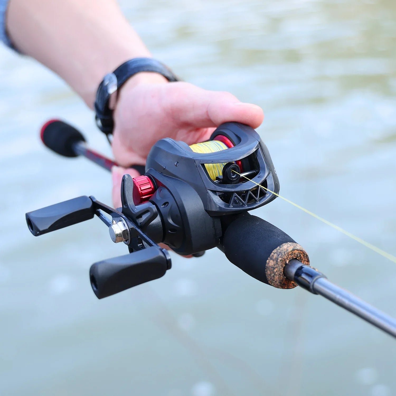 Baitcasting Fishing Rod and Reel Combo 5 Section Fishing Rod and 7.2:1 Gear Ratio Reel Full Kit forSport Fishing