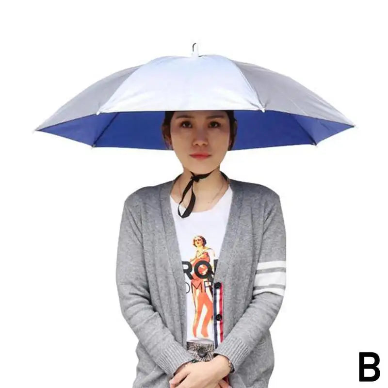 Outdoor Fishing Caps Foldable Head Umbrella Hat Anti Rain Sun Protection Travel Hiking Beach Camping Golfing Outdoor Activities