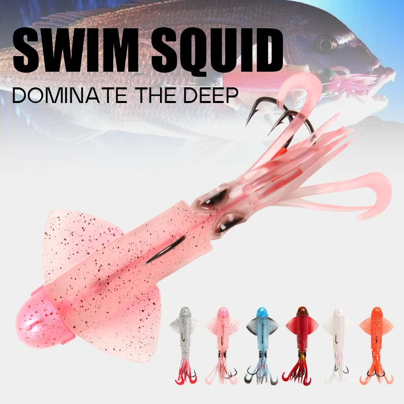 Glow UV 150g 180g 200g Luminous PVC Squid Octopus Skirt Sea Saltwater With Assist Hook Jigging Fishing Soft Lures Bait