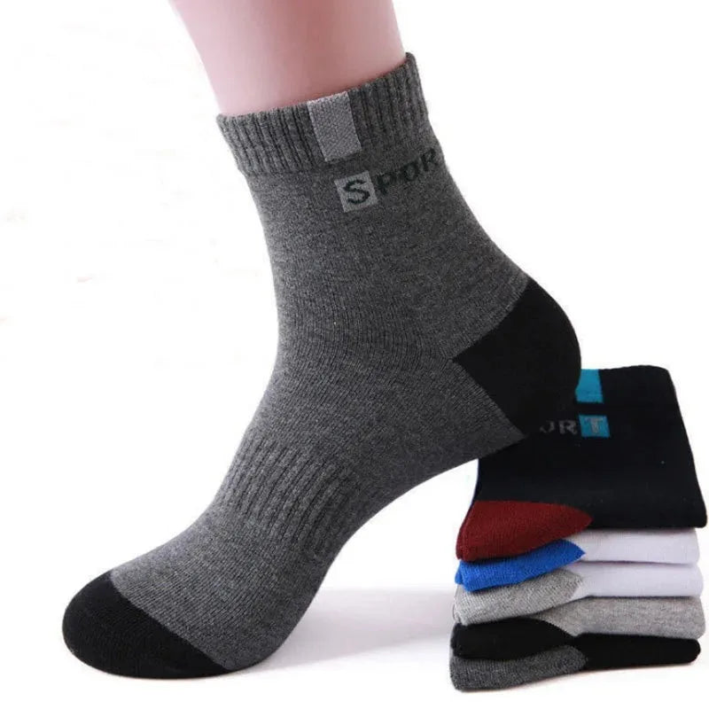 Breathable Sports Bamboo Fiber Men’s Socks Sweat Absorption 10/5/3pairs