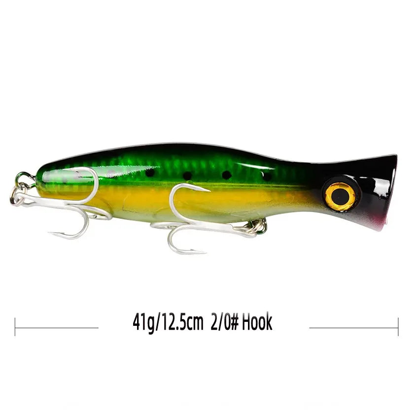 1Pcs Big Game Popper Fishing Lures 12.5cm 41g Saltwater Sea Fishing Lure Wobblers Lure Artificial Plastic bait Isca Pesca Tackle